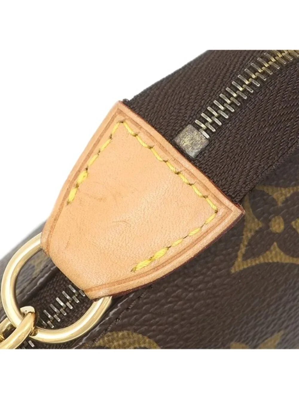 Louis Vuitton 2-Way Bag Monogram Canvas Gold Brown Chain
